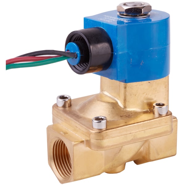 Solenoid Valve, 2-Way, 3/4 in Pipe Size, 120V/60V, 110V/50V, Diaphragm, Pilot Operated, Brass, NBR